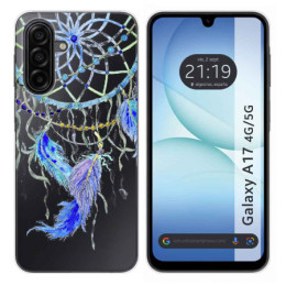 Funda Silicona Transparente para Samsung Galaxy A17 4G / 5G diseño Plumas Dibujos