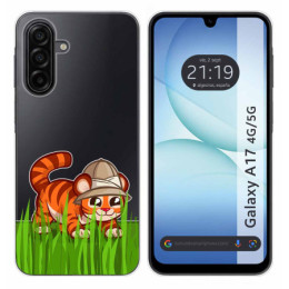 Funda Silicona Transparente para Samsung Galaxy A17 4G / 5G diseño Tigre Dibujos