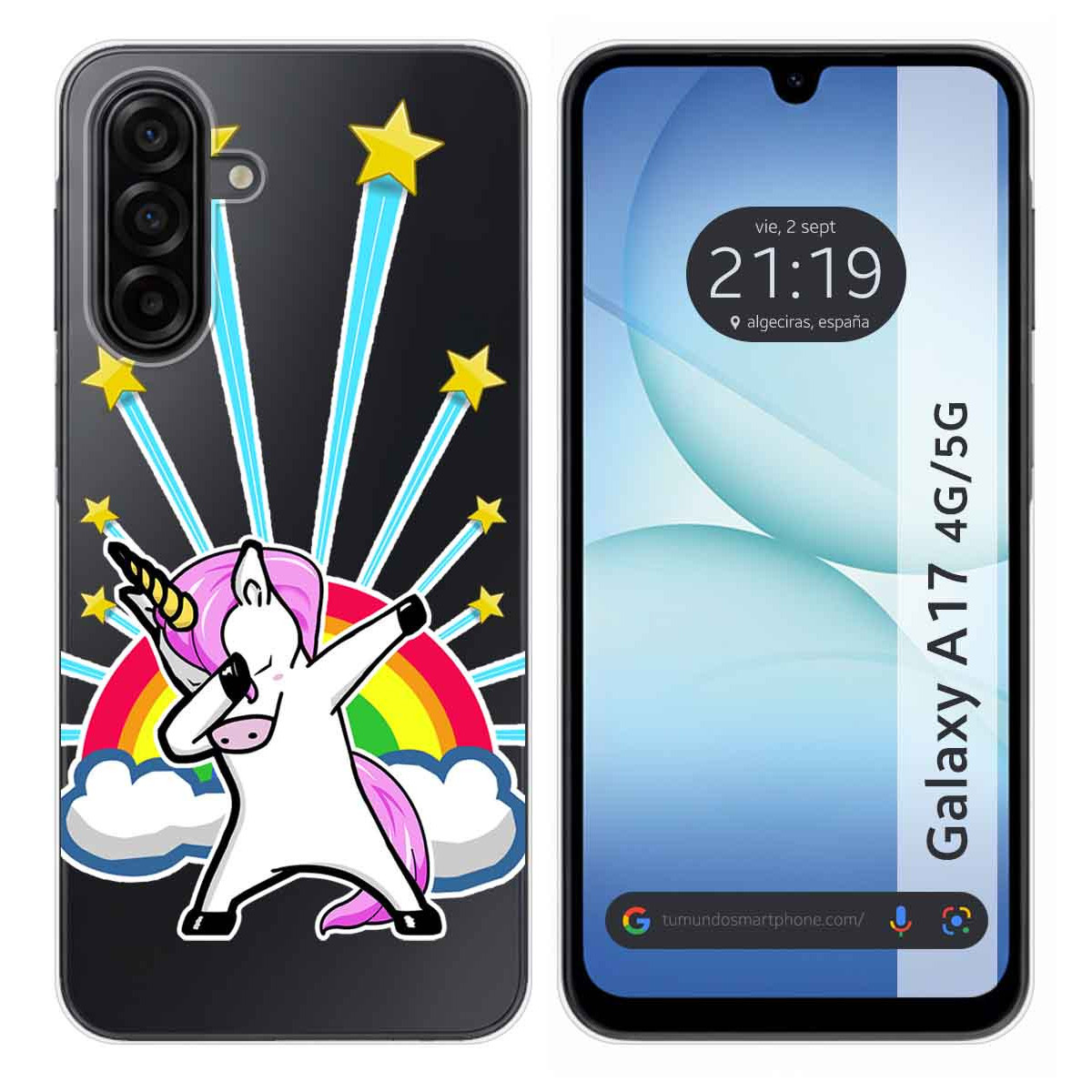 Funda Silicona Transparente para Samsung Galaxy A17 4G / 5G diseño Unicornio Dibujos