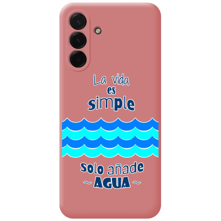 Funda Silicona Líquida Rosa para Samsung Galaxy A17 4G / 5G diseño Agua Dibujos