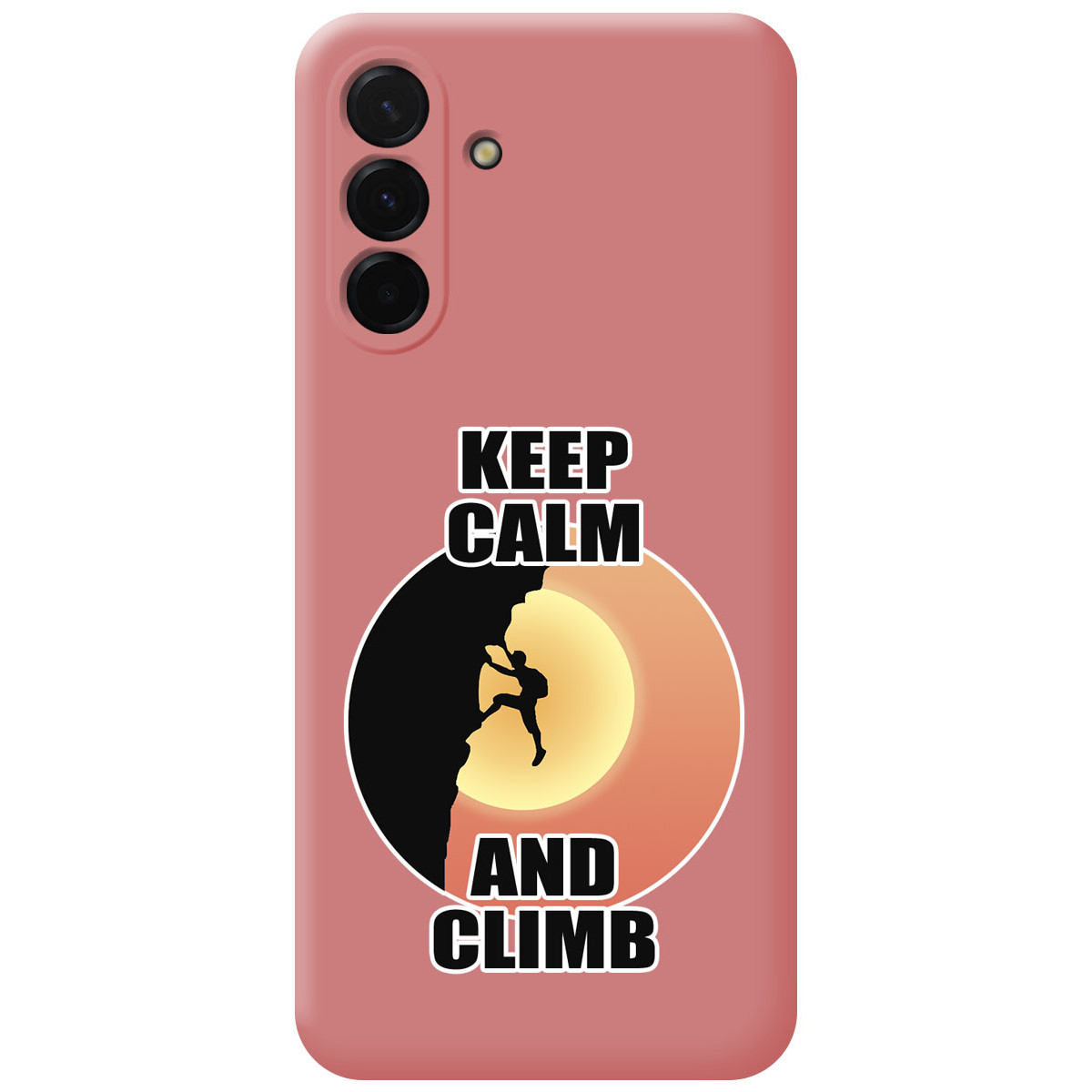 Funda Silicona Líquida Rosa para Samsung Galaxy A17 4G / 5G diseño Hombre Escalada Dibujos