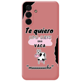 Funda Silicona Líquida Rosa para Samsung Galaxy A17 4G / 5G diseño Vaca Dibujos