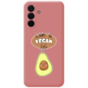 Funda Silicona Líquida Rosa para Samsung Galaxy A17 4G / 5G diseño Vegan Life Dibujos