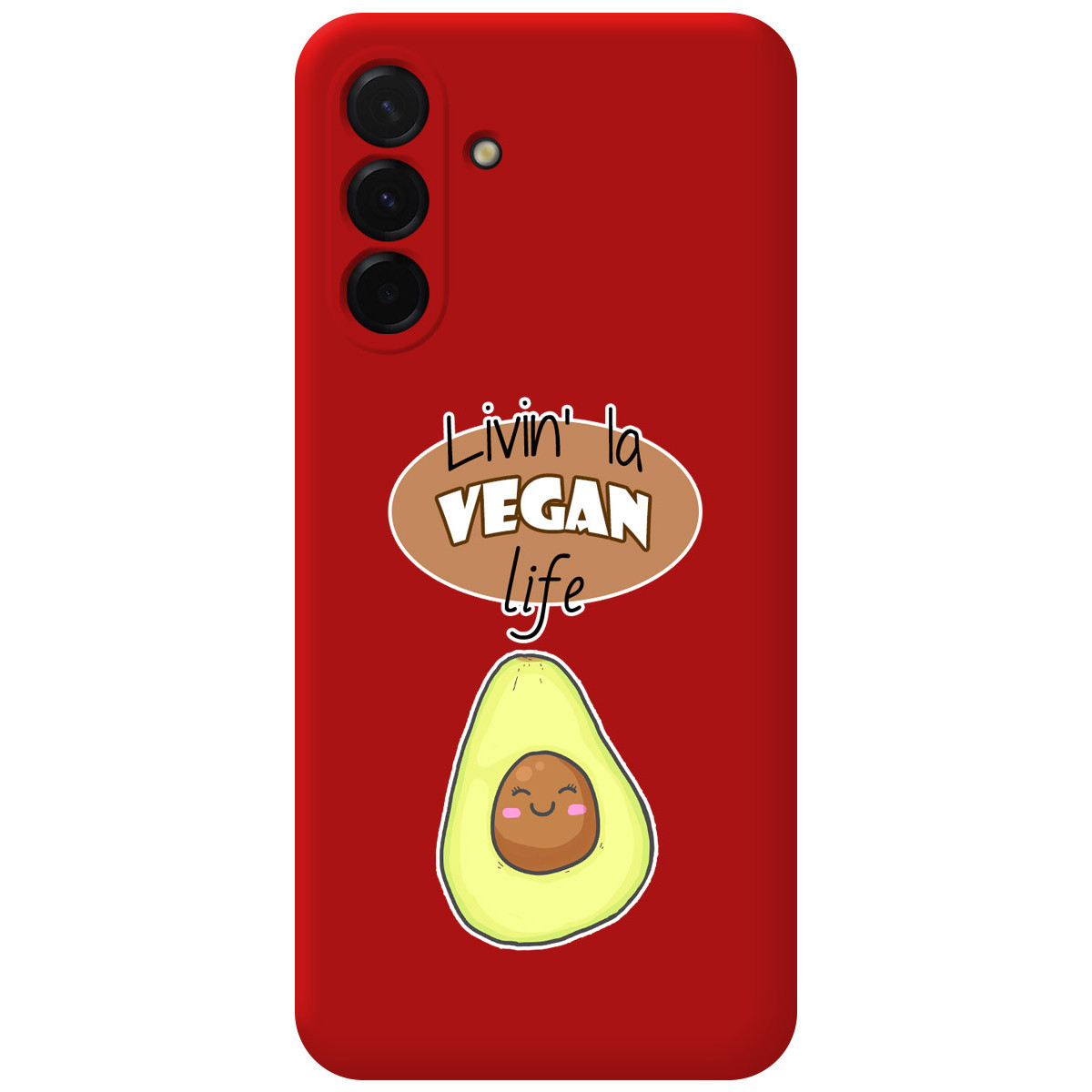 Funda Silicona Líquida Roja para Samsung Galaxy A17 4G / 5G diseño Vegan Life Dibujos