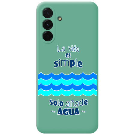 Funda Silicona Líquida Verde para Samsung Galaxy A17 4G / 5G diseño Agua Dibujos