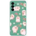 Funda Silicona Líquida Verde para Samsung Galaxy A17 4G / 5G diseño Cerdos Dibujos