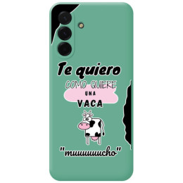 Funda Silicona Líquida Verde para Samsung Galaxy A17 4G / 5G diseño Vaca Dibujos