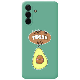 Funda Silicona Líquida Verde para Samsung Galaxy A17 4G / 5G diseño Vegan Life Dibujos