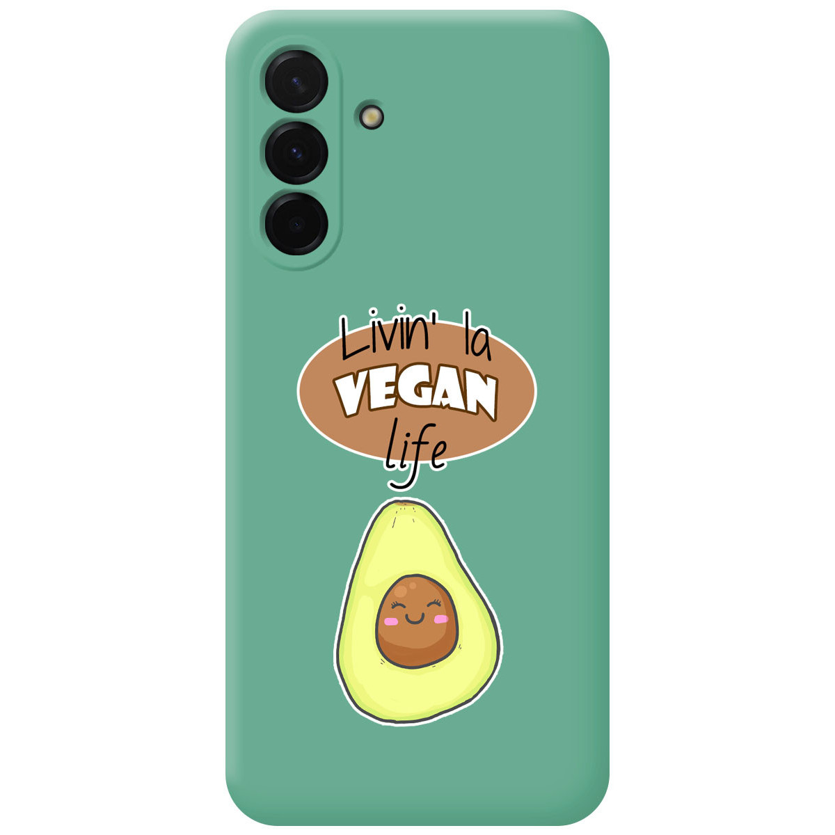 Funda Silicona Líquida Verde para Samsung Galaxy A17 4G / 5G diseño Vegan Life Dibujos