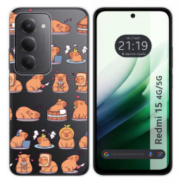 Funda Silicona Transparente para Xiaomi Redmi 15 4G / 5G diseño Capibara 01 Dibujos