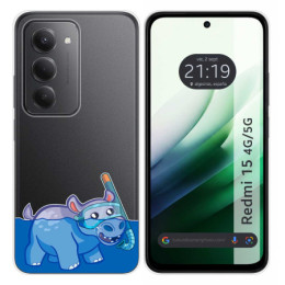 Funda Silicona Transparente para Xiaomi Redmi 15 4G / 5G diseño Hipo Dibujos