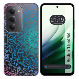 Funda Silicona Transparente para Xiaomi Redmi 15 4G / 5G diseño Mandala Dibujos