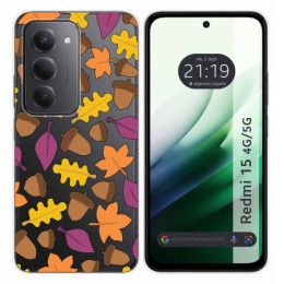 Funda Silicona Transparente para Xiaomi Redmi 15 4G / 5G diseño Otoño Dibujos