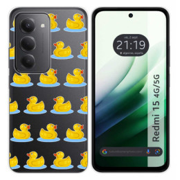 Funda Silicona Transparente para Xiaomi Redmi 15 4G / 5G diseño Pato Dibujos