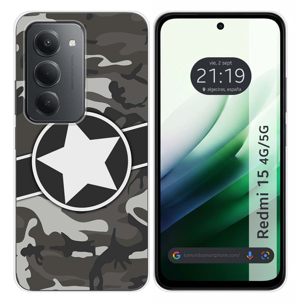 Funda Silicona para Xiaomi Redmi 15 4G / 5G diseño Camuflaje 02 Dibujos