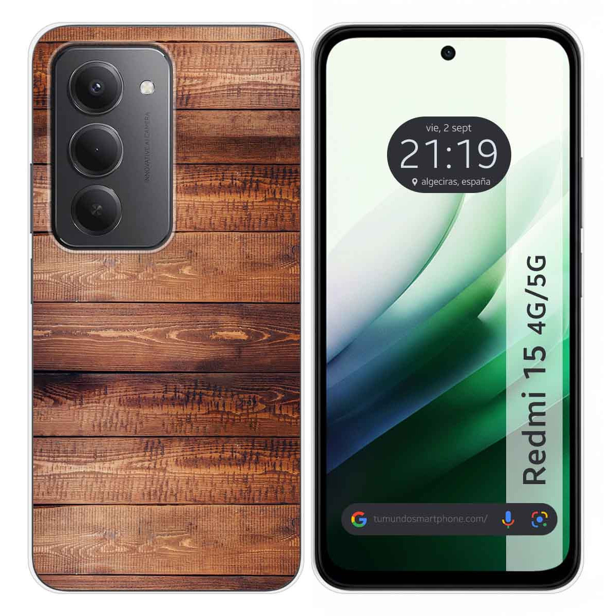 Funda Silicona para Xiaomi Redmi 15 4G / 5G diseño Madera 02 Dibujos