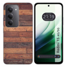 Funda Silicona para Xiaomi Redmi 15 4G / 5G diseño Madera 03 Dibujos