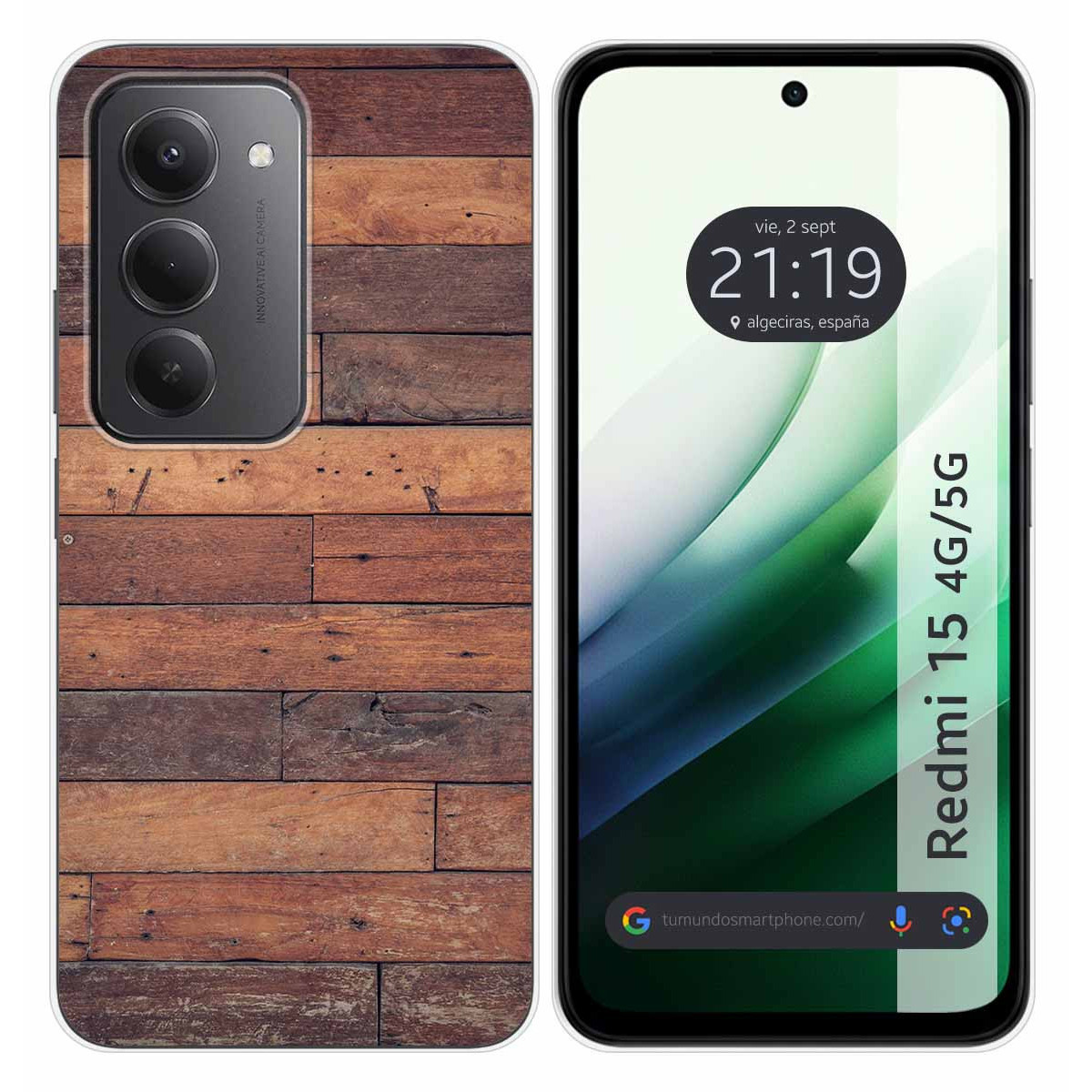 Funda Silicona para Xiaomi Redmi 15 4G / 5G diseño Madera 03 Dibujos