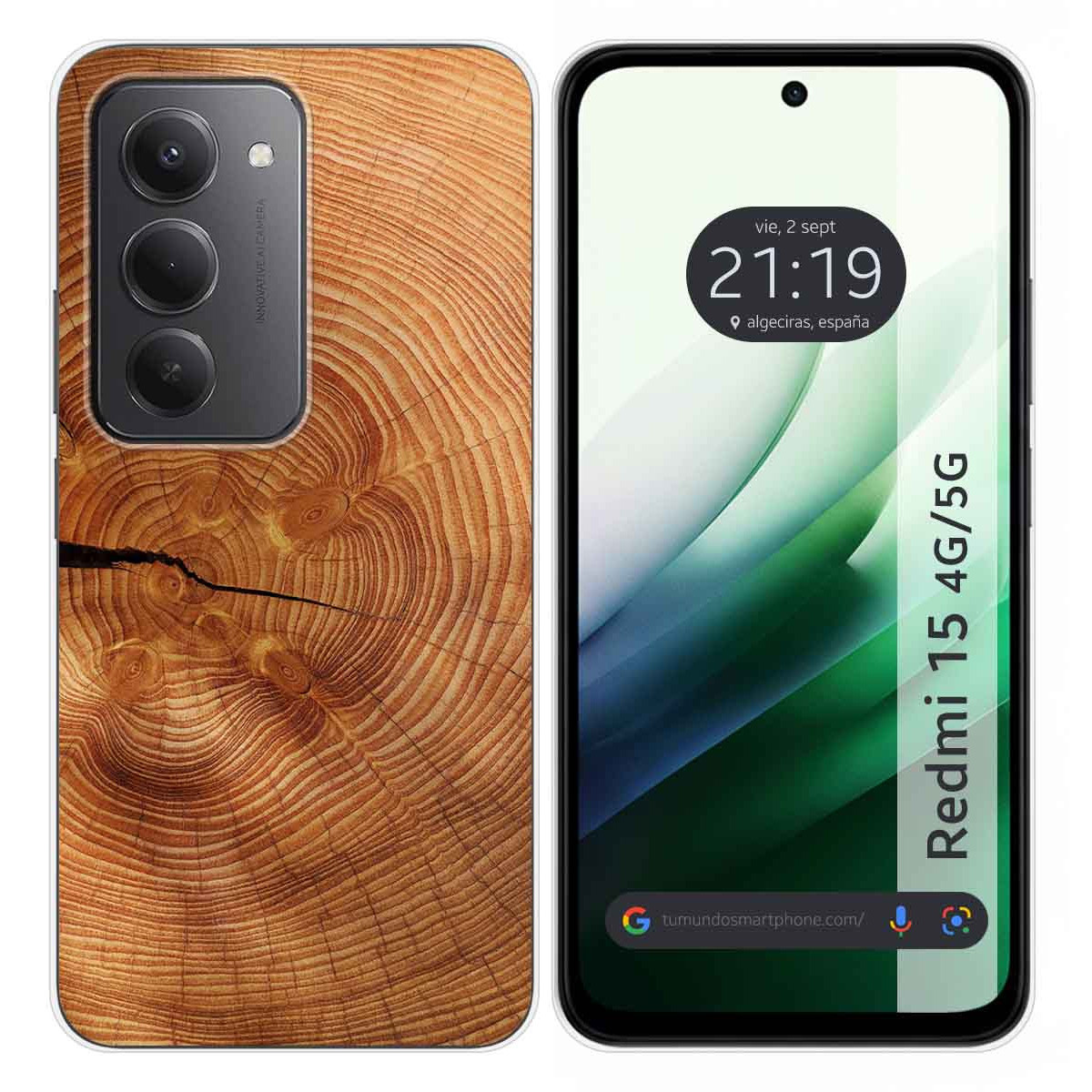 Funda Silicona para Xiaomi Redmi 15 4G / 5G diseño Madera 04 Dibujos