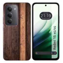 Funda Silicona para Xiaomi Redmi 15 4G / 5G diseño Madera 05 Dibujos