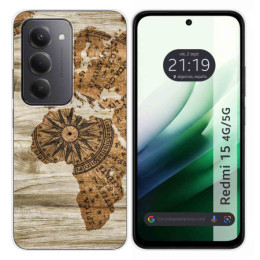 Funda Silicona para Xiaomi Redmi 15 4G / 5G diseño Madera 07 Dibujos