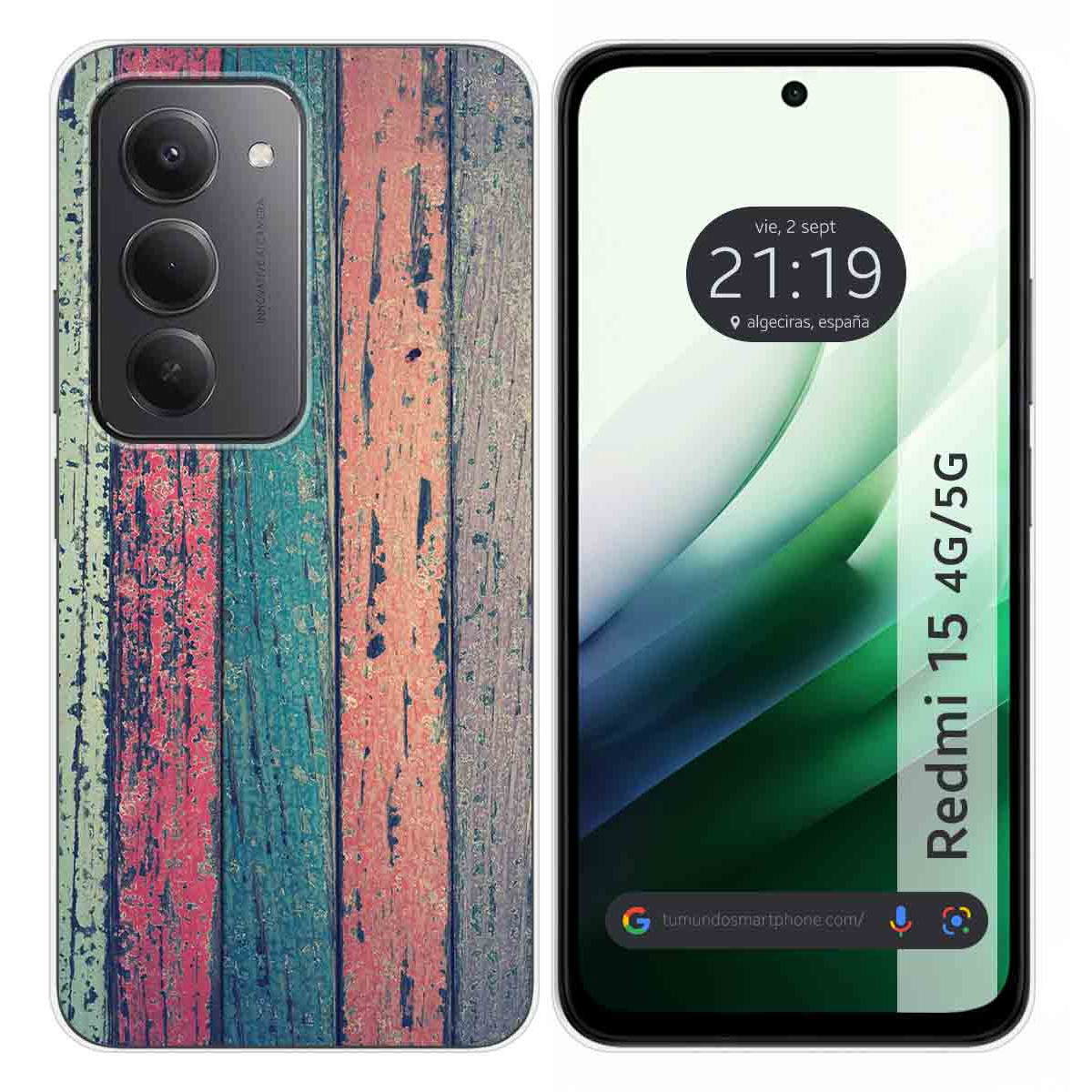 Funda Silicona para Xiaomi Redmi 15 4G / 5G diseño Madera 10 Dibujos