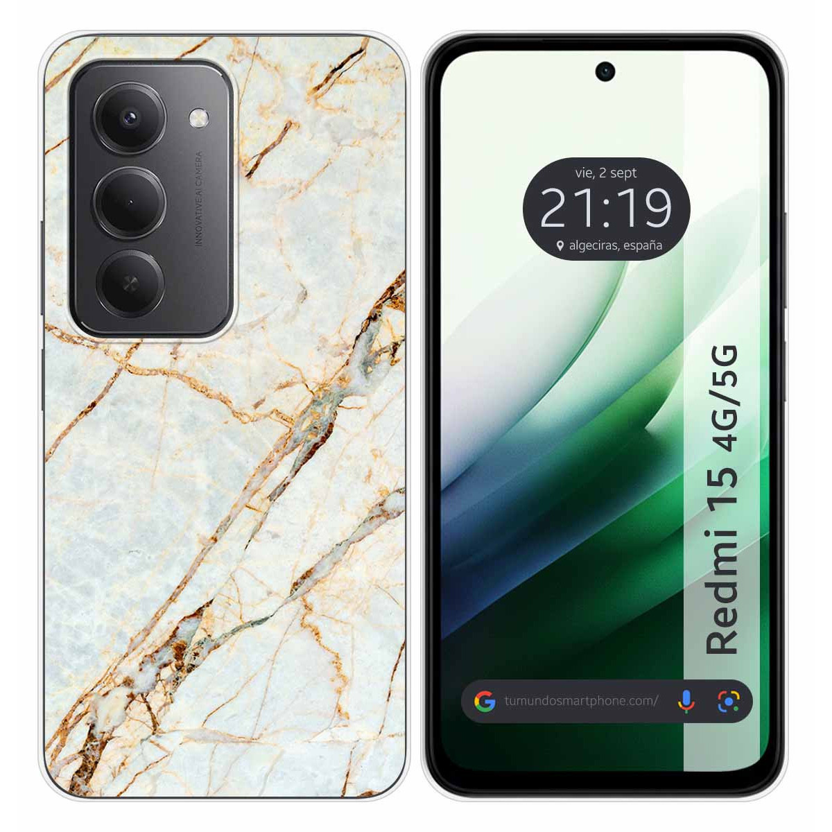 Funda Silicona para Xiaomi Redmi 15 4G / 5G diseño Mármol 13 Dibujos