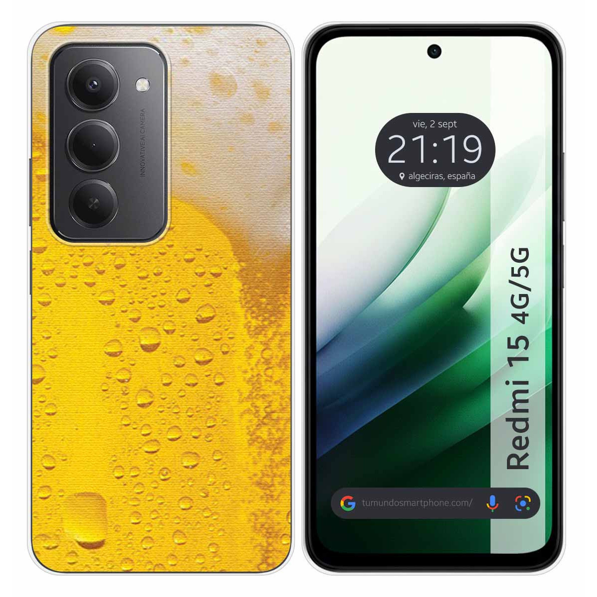 Funda Silicona para Xiaomi Redmi 15 4G / 5G diseño Cerveza Dibujos