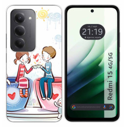 Funda Silicona para Xiaomi Redmi 15 4G / 5G diseño Café Dibujos