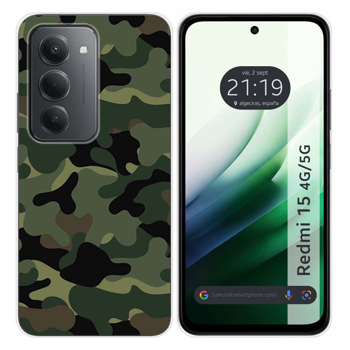 Funda Silicona para Xiaomi Redmi 15 4G / 5G diseño Camuflaje Dibujos