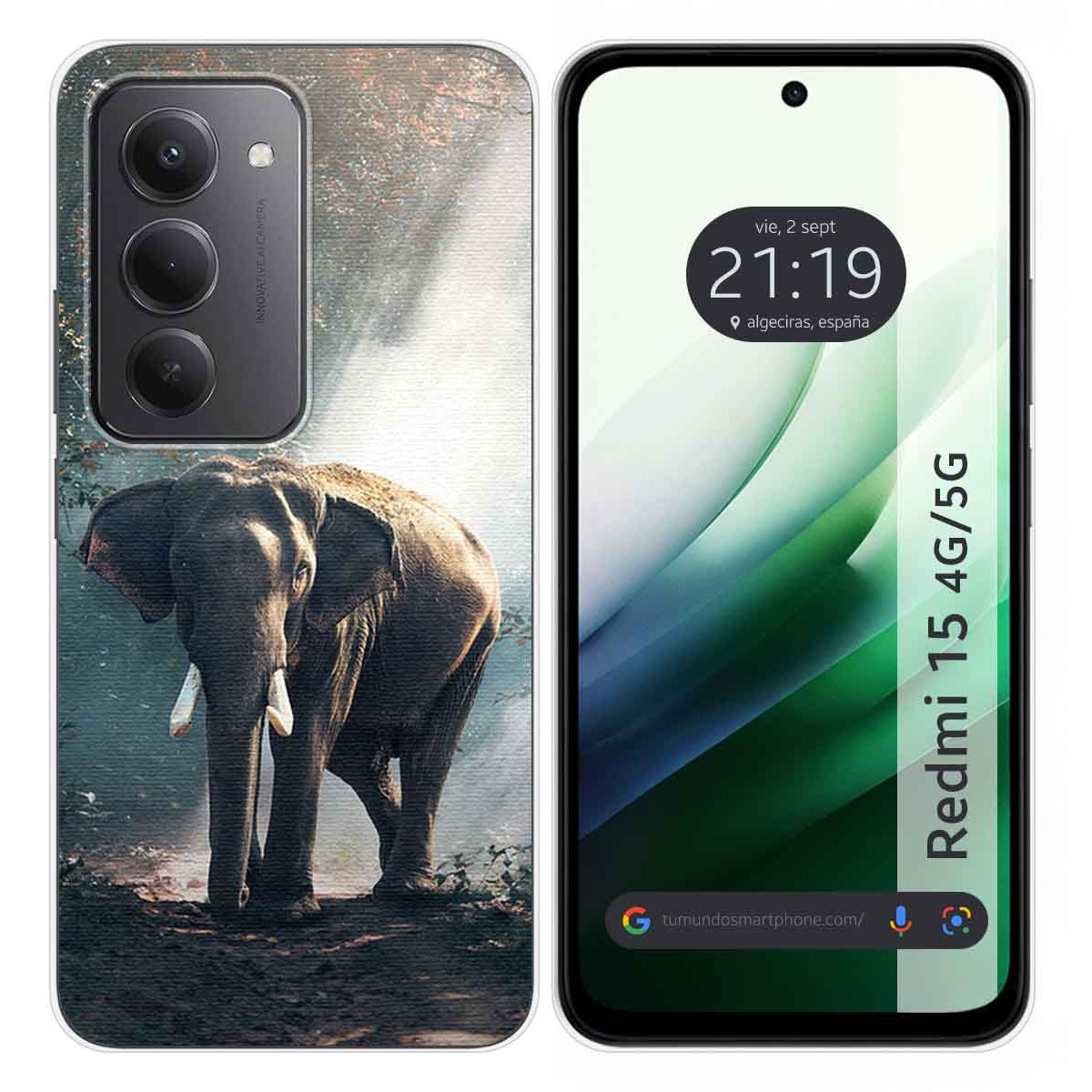 Funda Silicona para Xiaomi Redmi 15 4G / 5G diseño Elefante Dibujos