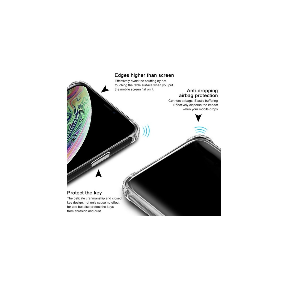 Funda Gel Tpu Anti-Shock Transparente para Iphone XS Max