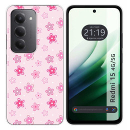 Funda Silicona para Xiaomi Redmi 15 4G / 5G diseño Flores Dibujos