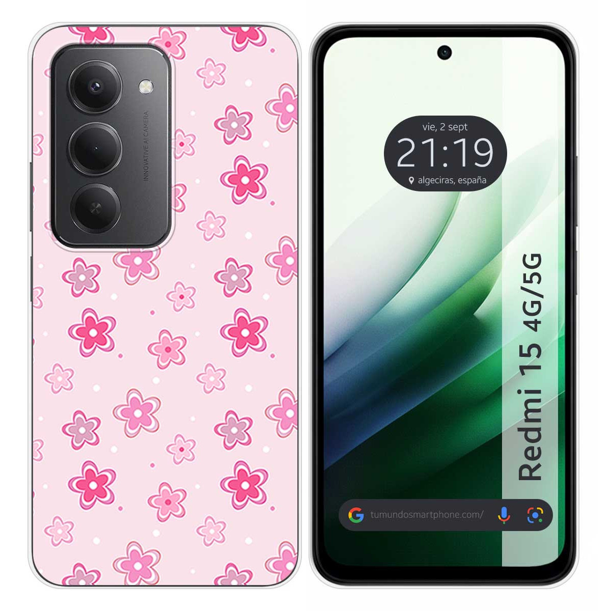 Funda Silicona para Xiaomi Redmi 15 4G / 5G diseño Flores Dibujos