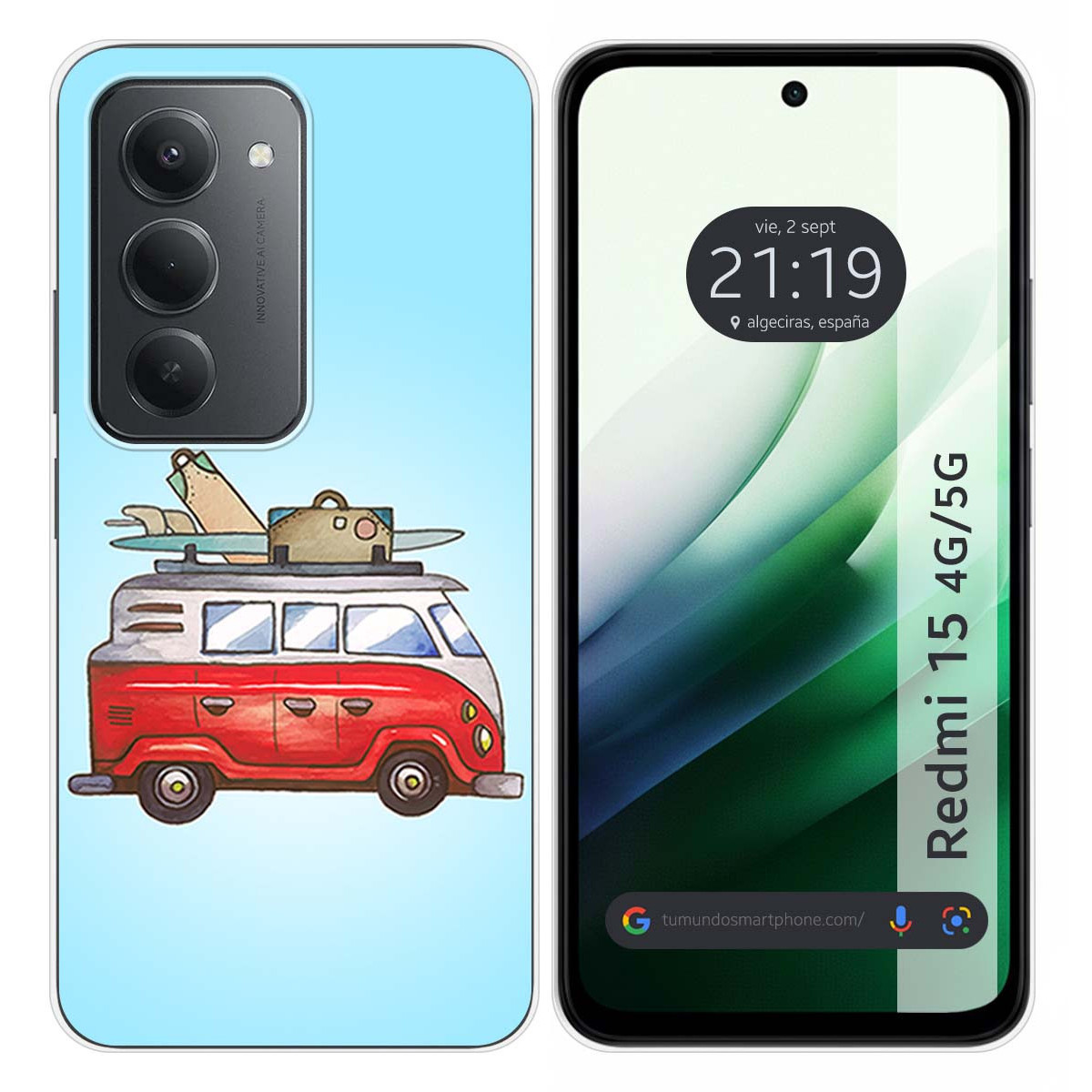 Funda Silicona para Xiaomi Redmi 15 4G / 5G diseño Furgoneta Dibujos