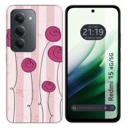 Funda Silicona para Xiaomi Redmi 15 4G / 5G diseño Flores Vintage Dibujos