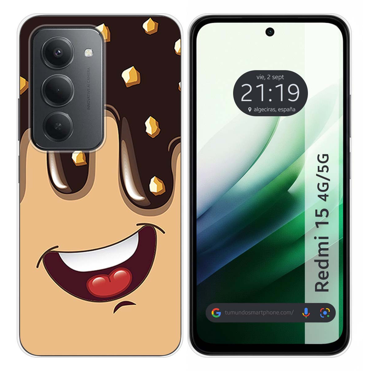 Funda Silicona para Xiaomi Redmi 15 4G / 5G diseño Helado Chocolate Dibujos