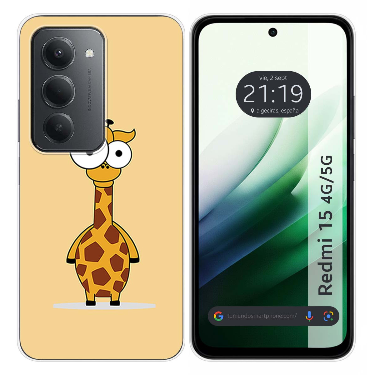 Funda Silicona para Xiaomi Redmi 15 4G / 5G diseño Jirafa Dibujos