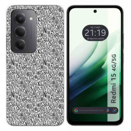 Funda Silicona para Xiaomi Redmi 15 4G / 5G diseño Letras Dibujos
