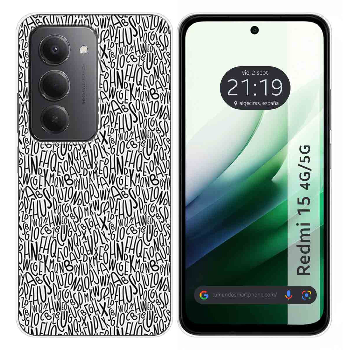 Funda Silicona para Xiaomi Redmi 15 4G / 5G diseño Letras Dibujos