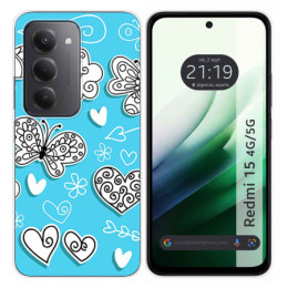 Funda Silicona para Xiaomi Redmi 15 4G / 5G diseño Mariposas Dibujos