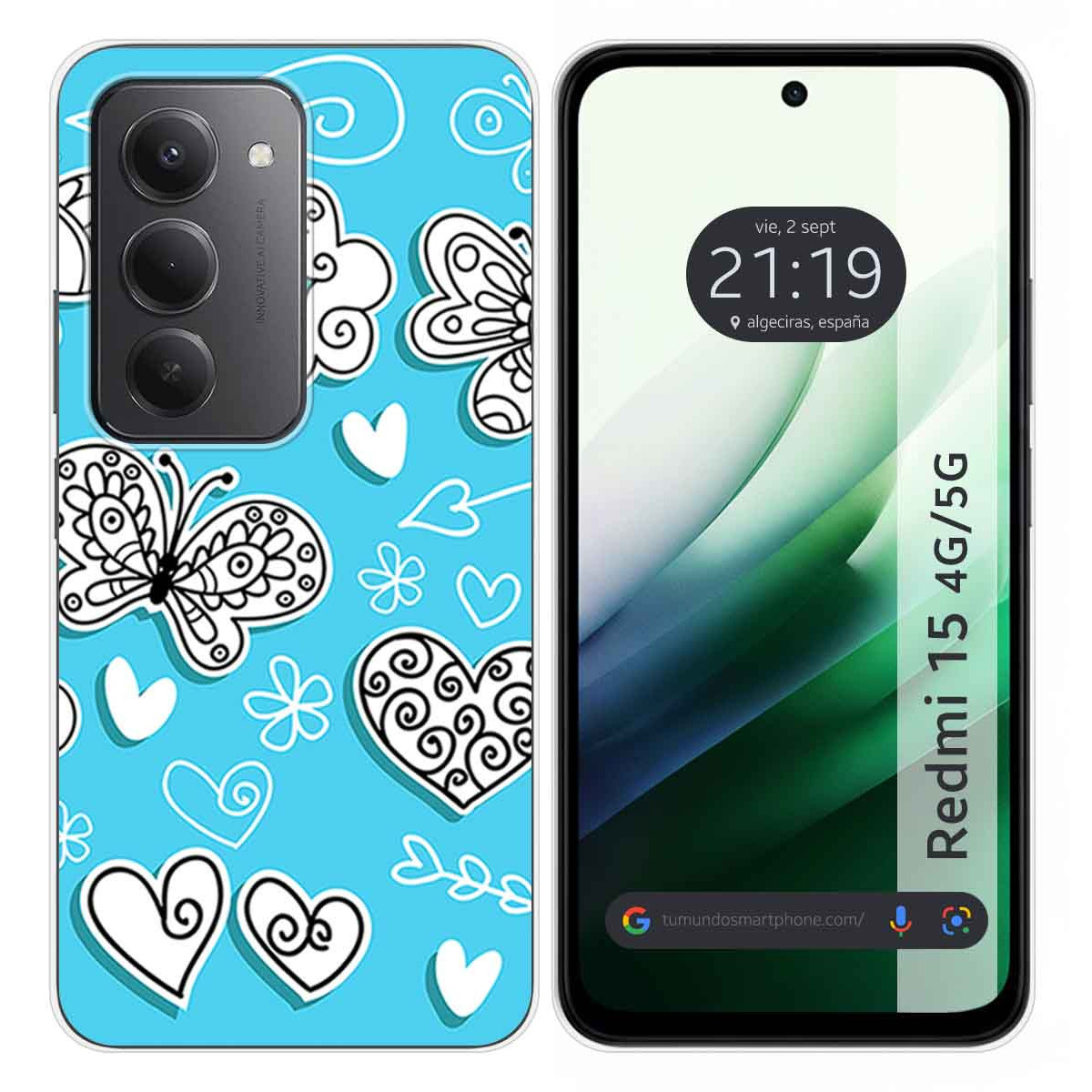 Funda Silicona para Xiaomi Redmi 15 4G / 5G diseño Mariposas Dibujos