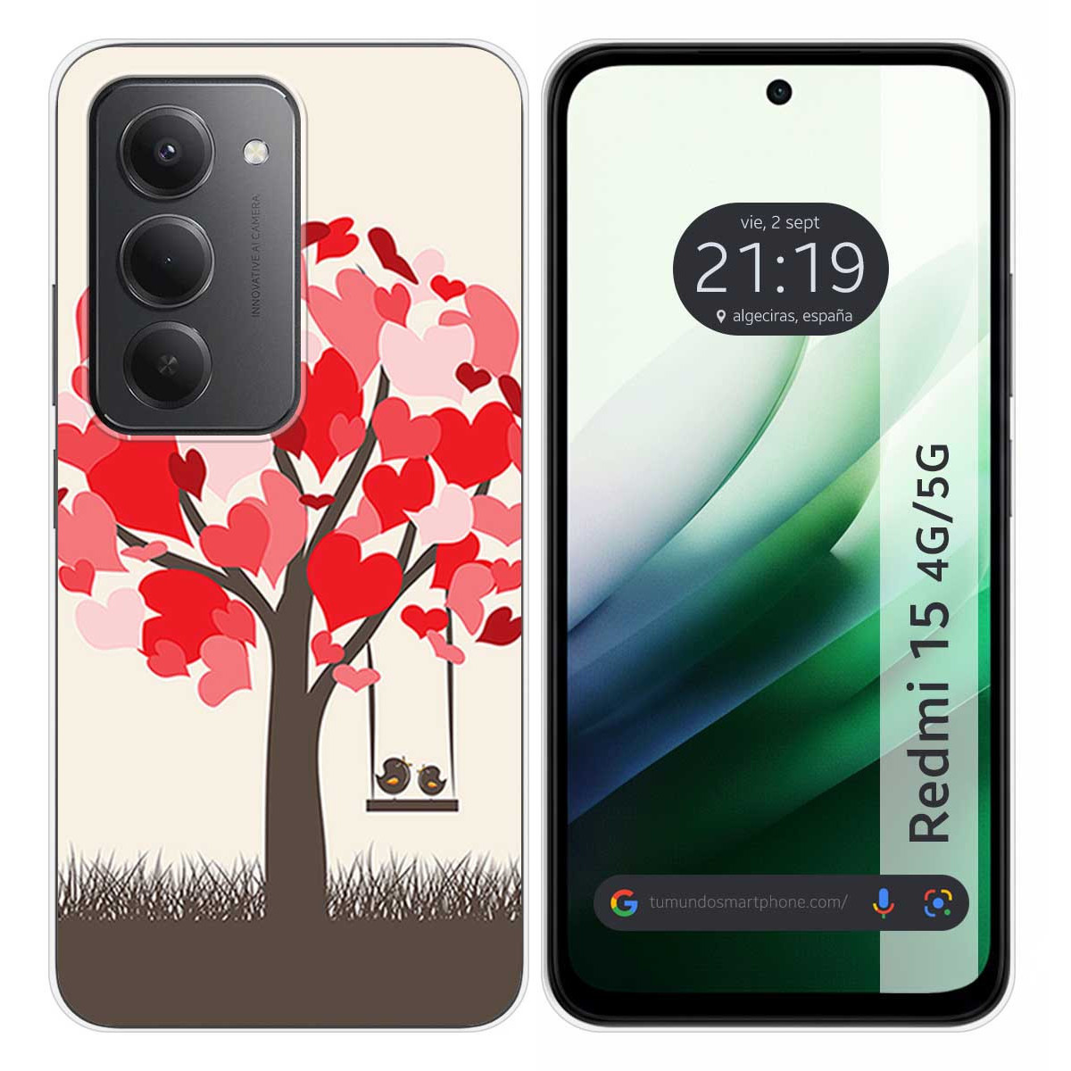 Funda Silicona para Xiaomi Redmi 15 4G / 5G diseño Pajaritos Dibujos