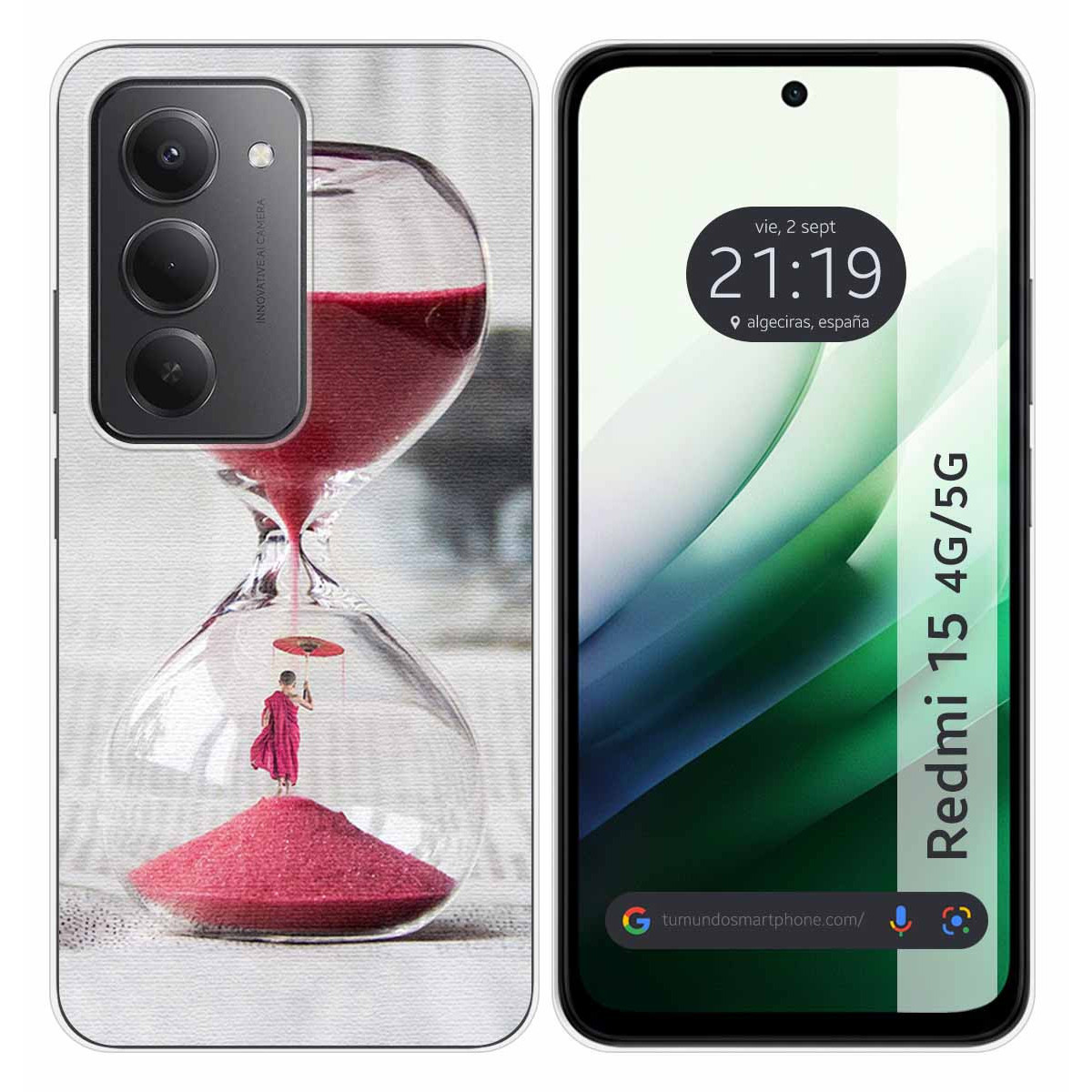 Funda Silicona para Xiaomi Redmi 15 4G / 5G diseño Reloj Dibujos