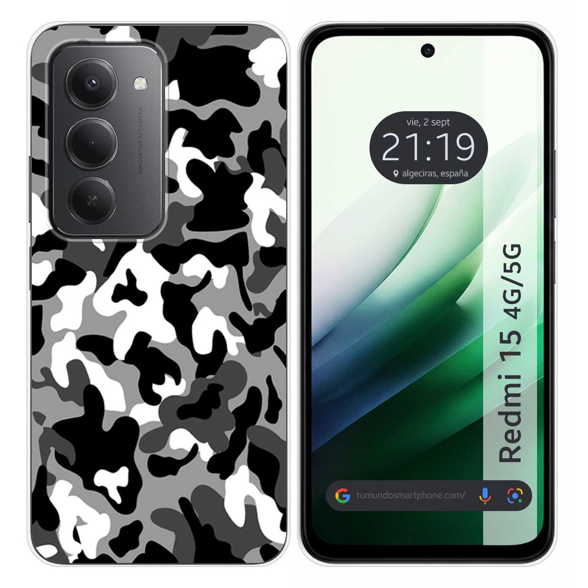 Funda Silicona para Xiaomi Redmi 15 4G / 5G diseño Snow Camuflaje Dibujos