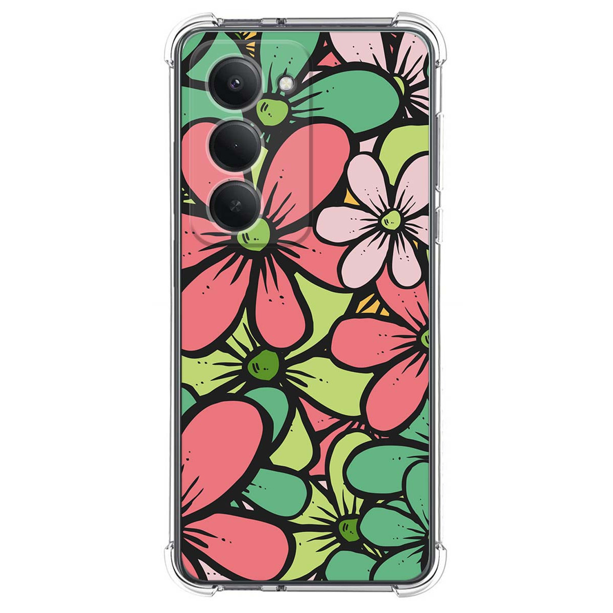 Funda Silicona Antigolpes para Xiaomi Redmi 15 4G / 5G diseño Flores 02 Dibujos