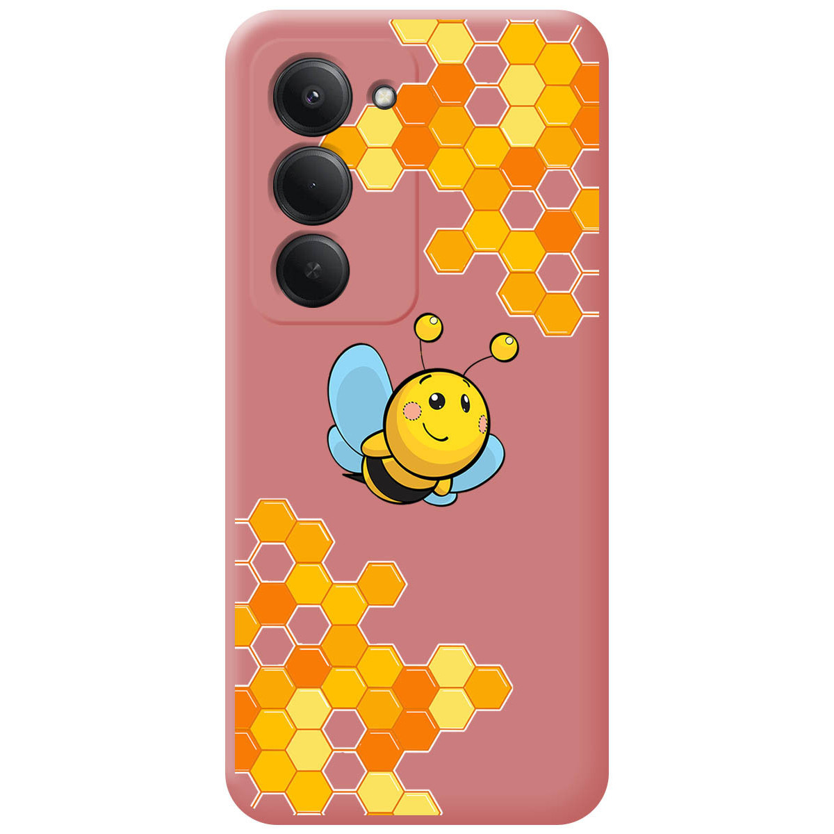 Funda Silicona Líquida Rosa para Xiaomi Redmi 15 4G / 5G diseño Abeja Dibujos