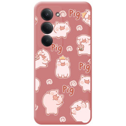 Funda Silicona Líquida Rosa para Xiaomi Redmi 15 4G / 5G diseño Cerdos Dibujos