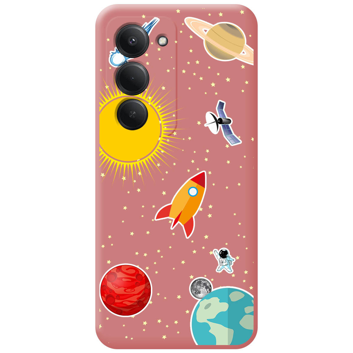 Funda Silicona Líquida Rosa para Xiaomi Redmi 15 4G / 5G diseño Espacio Dibujos