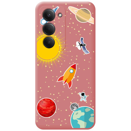 Funda Silicona Líquida Rosa para Xiaomi Redmi 15 4G / 5G diseño Espacio Dibujos